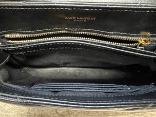 YSL Calfskin Y Quilted Monogram Toy Loulou Crossbody Bag Black